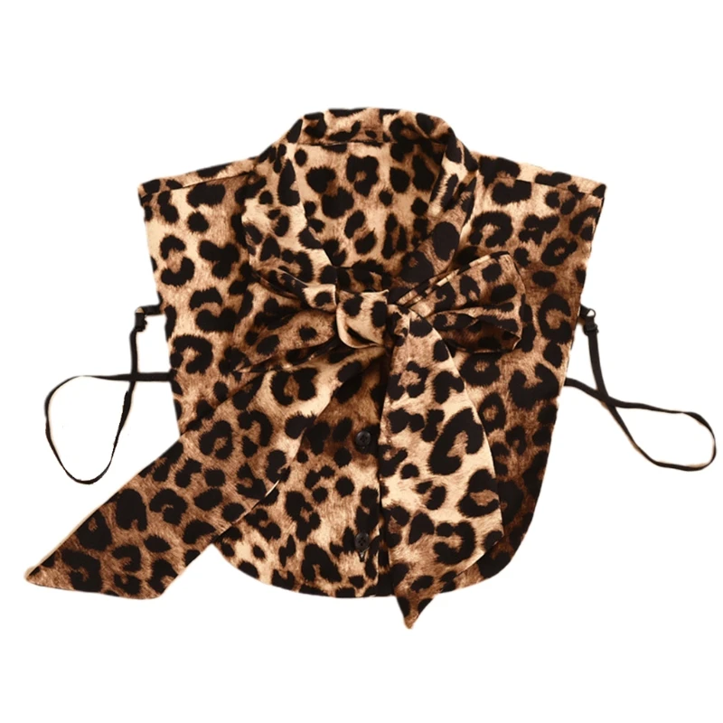 Women Vintage Leopard Print False Collar Detachable Dickey Blouse Elegant Office Lady Bow Tied Neck Half Shirt Working Suit Crop
Women Vintage Leopard Print False Collar Detachable Dickey Blouse Elegant Office Lady Bow Tied Neck Half Shirt Working Suit Crop