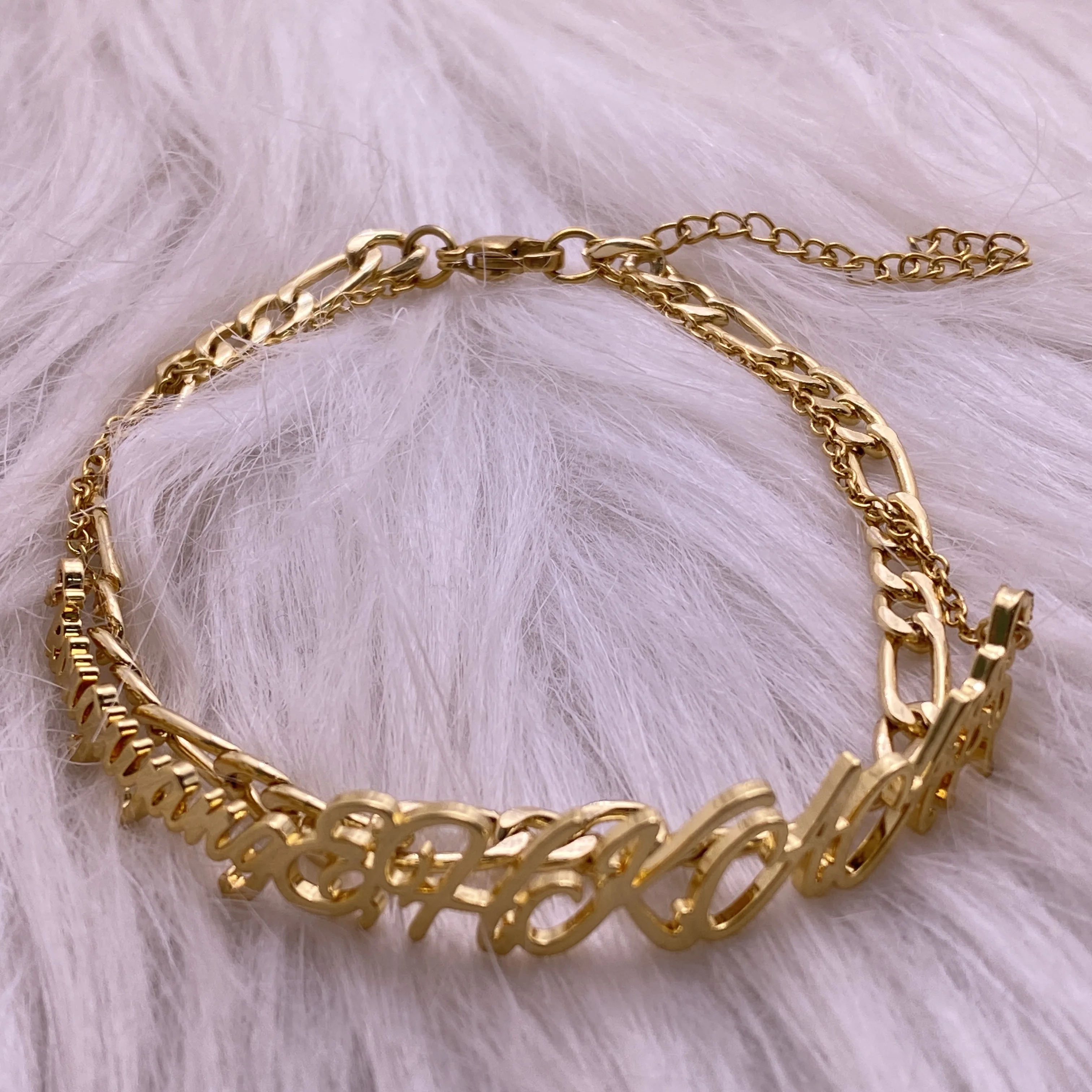 Custom Name Bracelets 18K Gold Plated Double Chain Bracelet Personalized Custom Bracelet Fashion Jewelry Gifts for Best Friends
Custom Name Bracelets 18K Gold Plated Double Chain Bracelet Personalized Custom Bracelet Fashion Jewelry Gifts for Best Friends