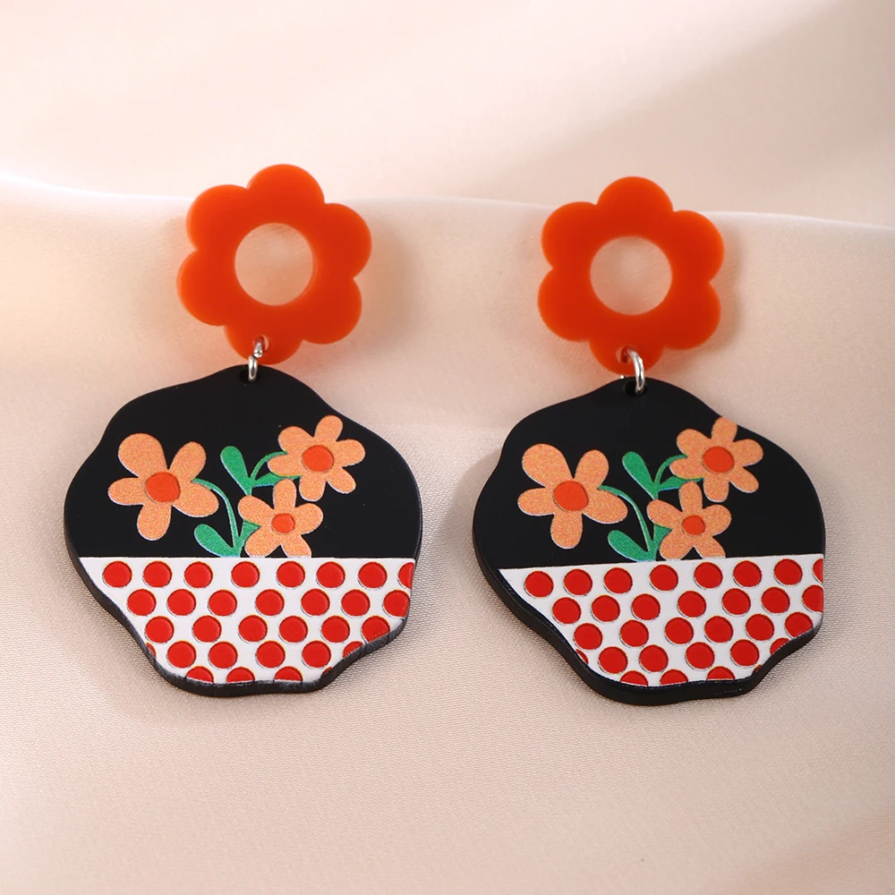 Coconal Women Red Flower Earring Acrylic Geometric Polka Dots Hit Color Stud Vintage Earrings Long Dangle Drop Earrings Jewelry
Coconal Women Red Flower Earring Acrylic Geometric Polka Dots Hit Color Stud Vintage Earrings Long Dangle Drop Earrings Jewelry