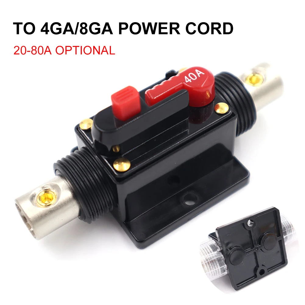 New 12V-48V Audio Inline Circuit Breaker Manual Reset Fuse Holder 20A 40A 60A 80A Reset Inverter for Auto Yacht RV
New 12V-48V Audio Inline Circuit Breaker Manual Reset Fuse Holder 20A 40A 60A 80A Reset Inverter for Auto Yacht RV