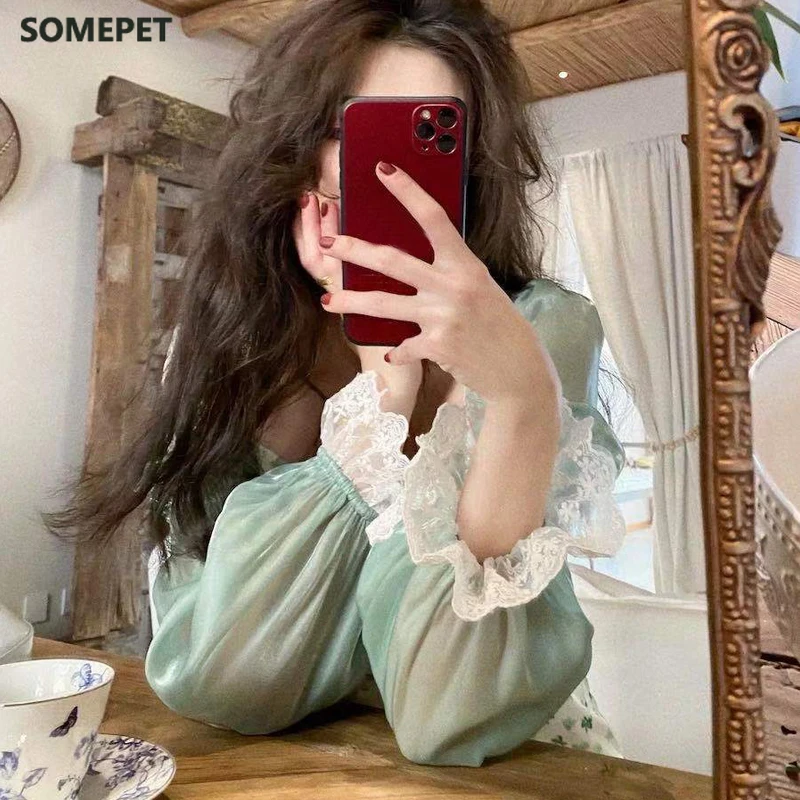 Summer Chiffon Lace Floral Dress Women Green Puff Sleeve Vintage Midi Dress Elegant Evening Party One Piece Dress Korean
Summer Chiffon Lace Floral Dress Women Green Puff Sleeve Vintage Midi Dress Elegant Evening Party One Piece Dress Korean