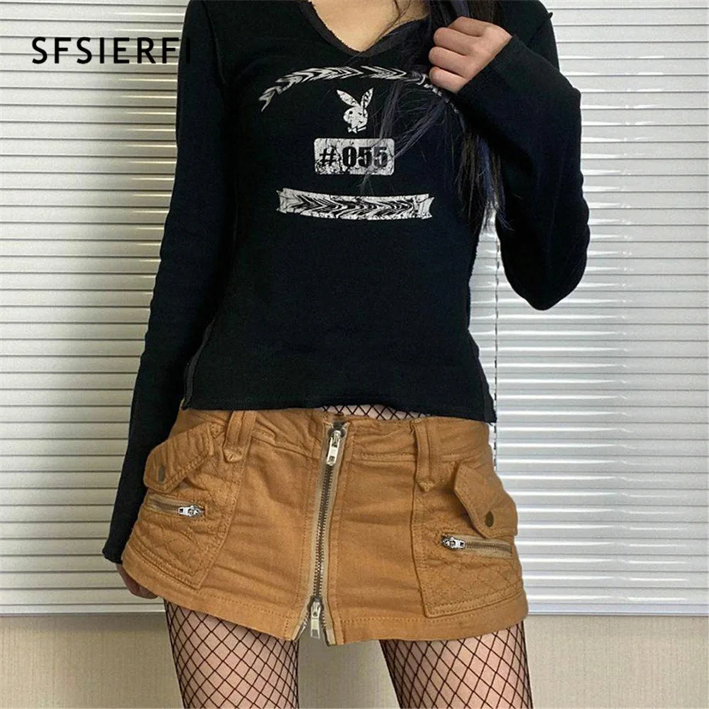 SFSIERFI 2022 Spring Cargo Mini Denim Skirt High Waist Zipper Streetwear Ladies Short Skirts Jeans Casual Harajuku Korean Fashio
SFSIERFI 2022 Spring Cargo Mini Denim Skirt High Waist Zipper Streetwear Ladies Short Skirts Jeans Casual Harajuku Korean Fashio