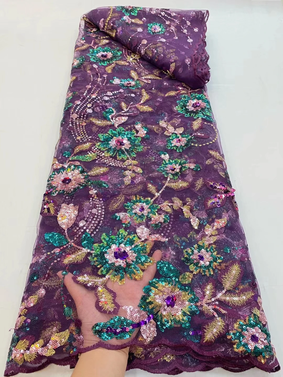 5Yards High-End Embroidery Multicolor Sequined Tulle Mesh Lace Fabric Africa Nigeria French Fashion Exquisite Sewing Lace Fabric
5Yards High-End Embroidery Multicolor Sequined Tulle Mesh Lace Fabric Africa Nigeria French Fashion Exquisite Sewing Lace Fabric