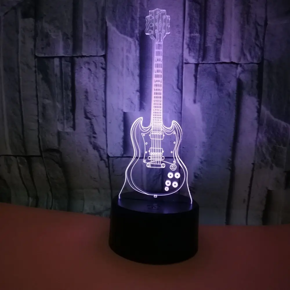 Ночсветильник с оптической иллюзией светильник в виде гитары для гостиной