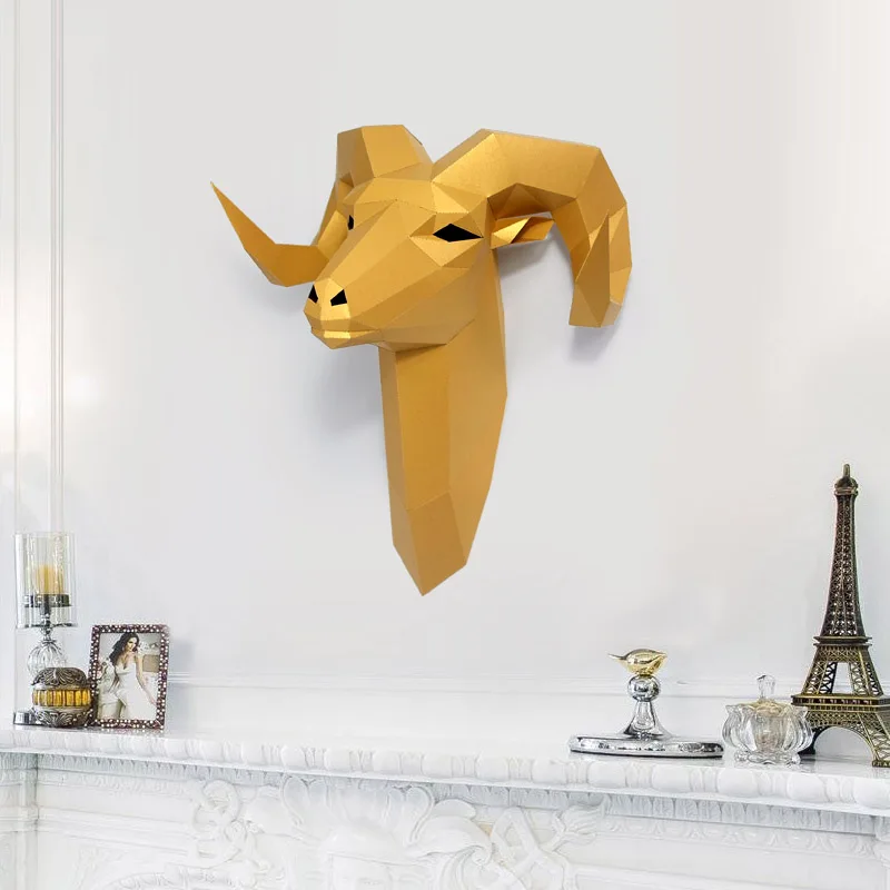 Wall Hanging Statues Sculptures Goat Head Animal Paper Model Home Decor DIY Craft
Wall Hanging Statues Sculptures Goat Head Animal Paper Model Home Decor DIY Craft