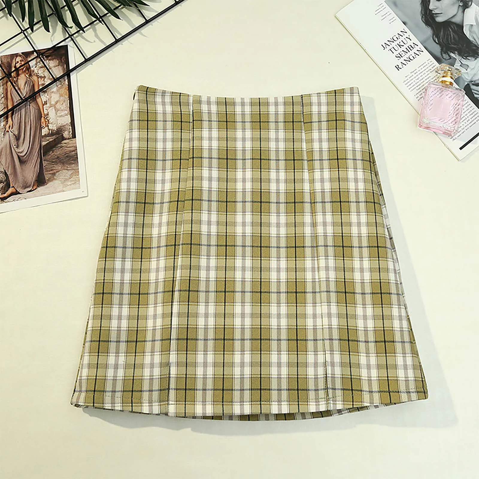 ISHOWTIENDA Women's Casual Plaid Bag Hips High Waist Slim Fit Anti-glare Tight Skirt jupe taille haute femme
ISHOWTIENDA Women's Casual Plaid Bag Hips High Waist Slim Fit Anti-glare Tight Skirt jupe taille haute femme