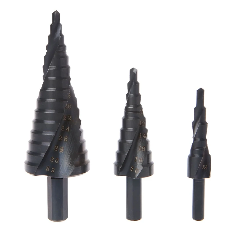 L9BE 3x HSS Spiral Nitriding Spiral Grooved Step Drill Bit 4-12 4-20 4-32mm Hex Shank
L9BE 3x HSS Spiral Nitriding Spiral Grooved Step Drill Bit 4-12 4-20 4-32mm Hex Shank