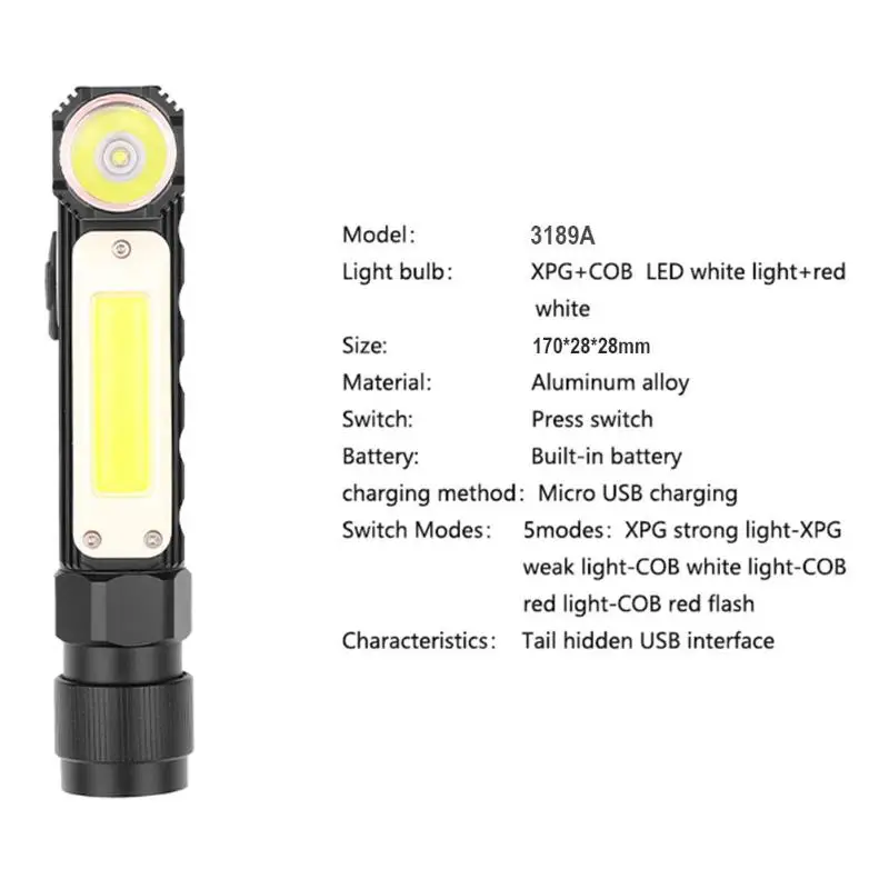 Flashlight Practical Classic Delicate Texture Durable Handfree Dual Fuel 90 Degree Waterproof Outdoor Mini LED White Light
Flashlight Practical Classic Delicate Texture Durable Handfree Dual Fuel 90 Degree Waterproof Outdoor Mini LED White Light