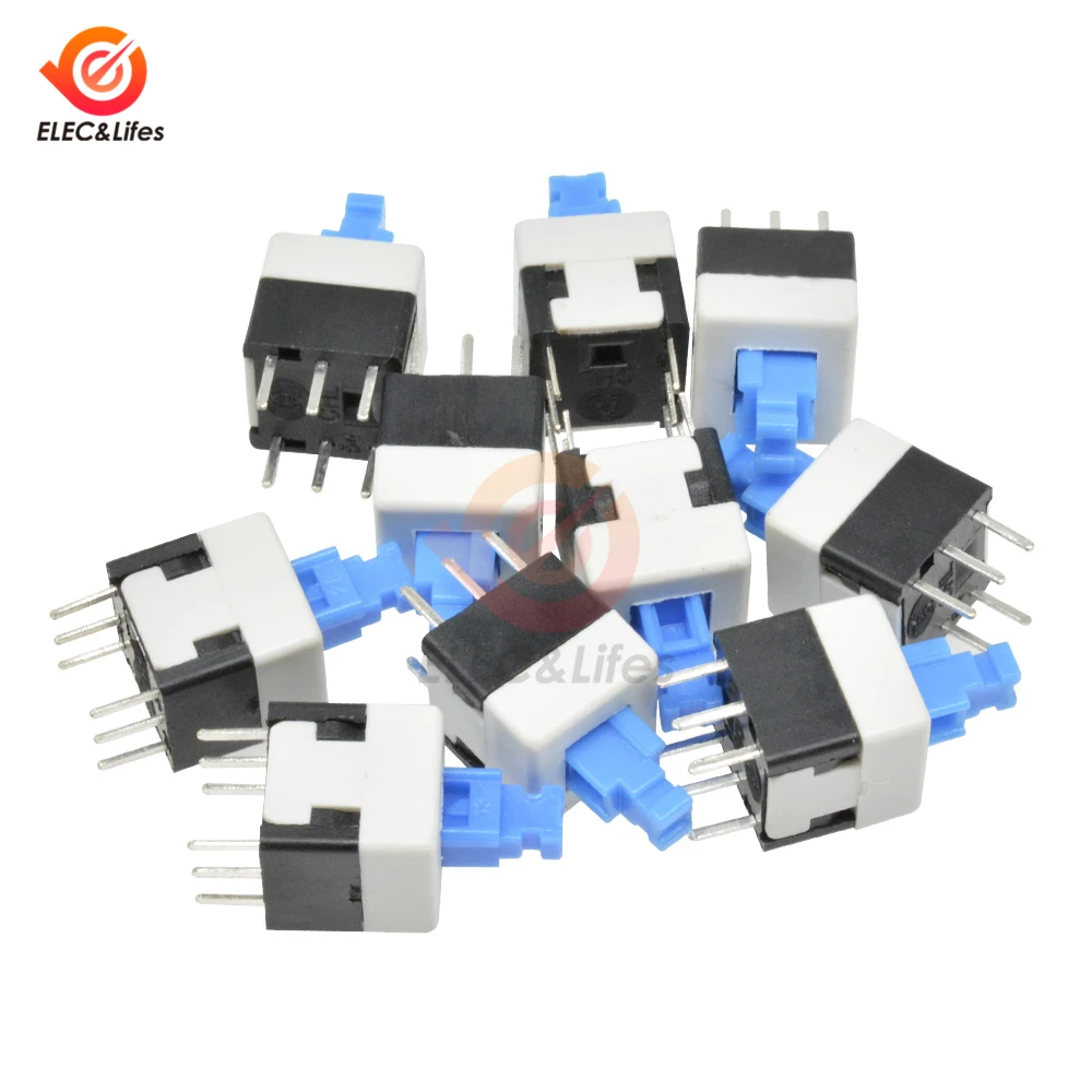 10Pcs Square 8x8mm 6 Pin Self-locking Button Switch Blue Cap DPDT Mini Push switch for Multimeter
10Pcs Square 8x8mm 6 Pin Self-locking Button Switch Blue Cap DPDT Mini Push switch for Multimeter