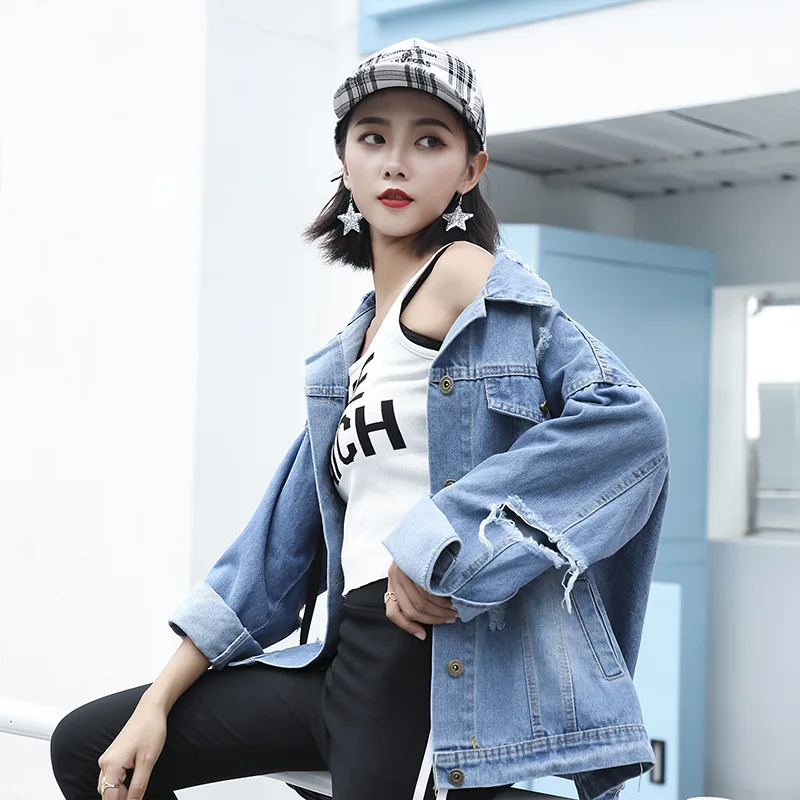 Womens Vintage Loose Bomber Jacket Patchwork Letter Print Denim Jacket Coat Jeans Outerwear Ripped Hole Jean Jackets for Women
Womens Vintage Loose Bomber Jacket Patchwork Letter Print Denim Jacket Coat Jeans Outerwear Ripped Hole Jean Jackets for Women