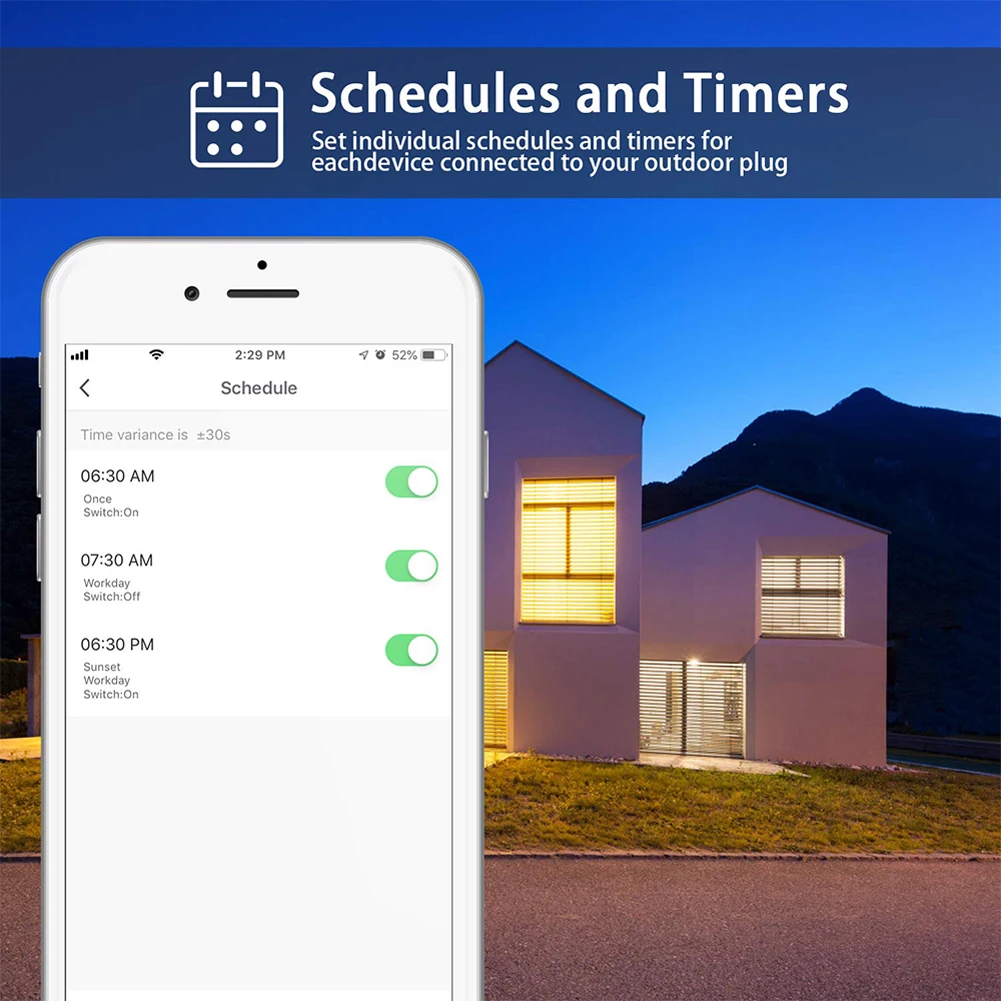 C188 Tuya WiFi Out Door Waterproof Fireproof Intelligent Outlets Wi-Fi Outlets With 2 Sockets Remote Control Plug With Alexa
C188 Tuya WiFi Out Door Waterproof Fireproof Intelligent Outlets Wi-Fi Outlets With 2 Sockets Remote Control Plug With Alexa