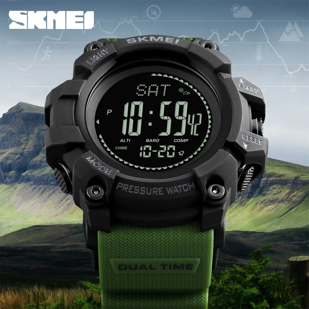 

Digital Wristwatches Men Brand Famous SKMEI Luxury Fashion Alarm 12/24h Waterproof Dual Time Pedometer Relojes Military Watches