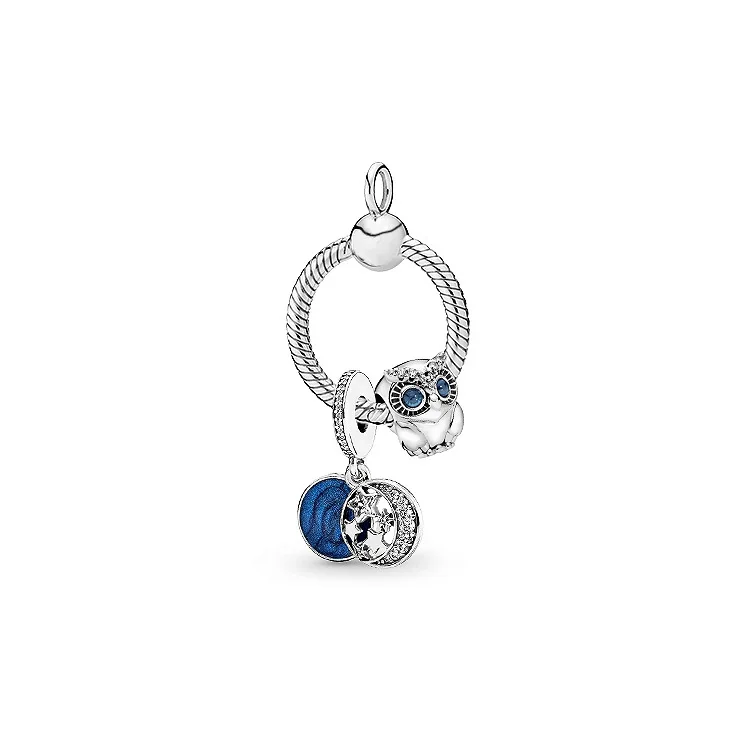 Original Pans 925 Sterling Silver Blue Sky Owl Crystal Round O Circle Pendant Necklaces Link Chain for Women Jewelry Gift
Original Pans 925 Sterling Silver Blue Sky Owl Crystal Round O Circle Pendant Necklaces Link Chain for Women Jewelry Gift