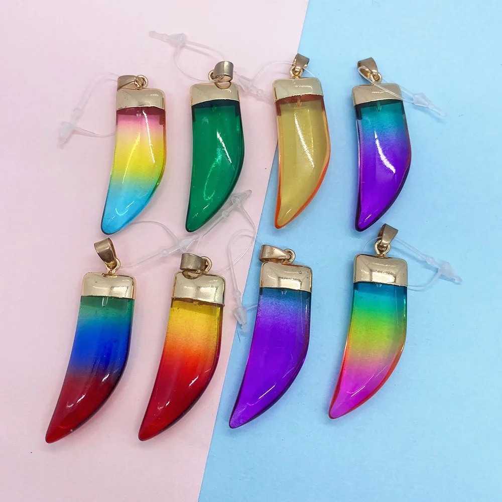 Natural Stone Crystal Bull Horn Pendant Cute Chili Shape Necklace Pendant Jewelry DIY Making Charms for Earring Supplies 13x46mm
Natural Stone Crystal Bull Horn Pendant Cute Chili Shape Necklace Pendant Jewelry DIY Making Charms for Earring Supplies 13x46mm
