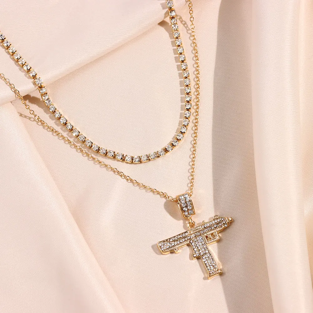 JUST FEEL Gothic Hip Hop UZI Gun Pistol Crystal Pendant Necklaces For Women Trendy Heart Rhinestone Chain Necklace Jewelry Gift
JUST FEEL Gothic Hip Hop UZI Gun Pistol Crystal Pendant Necklaces For Women Trendy Heart Rhinestone Chain Necklace Jewelry Gift