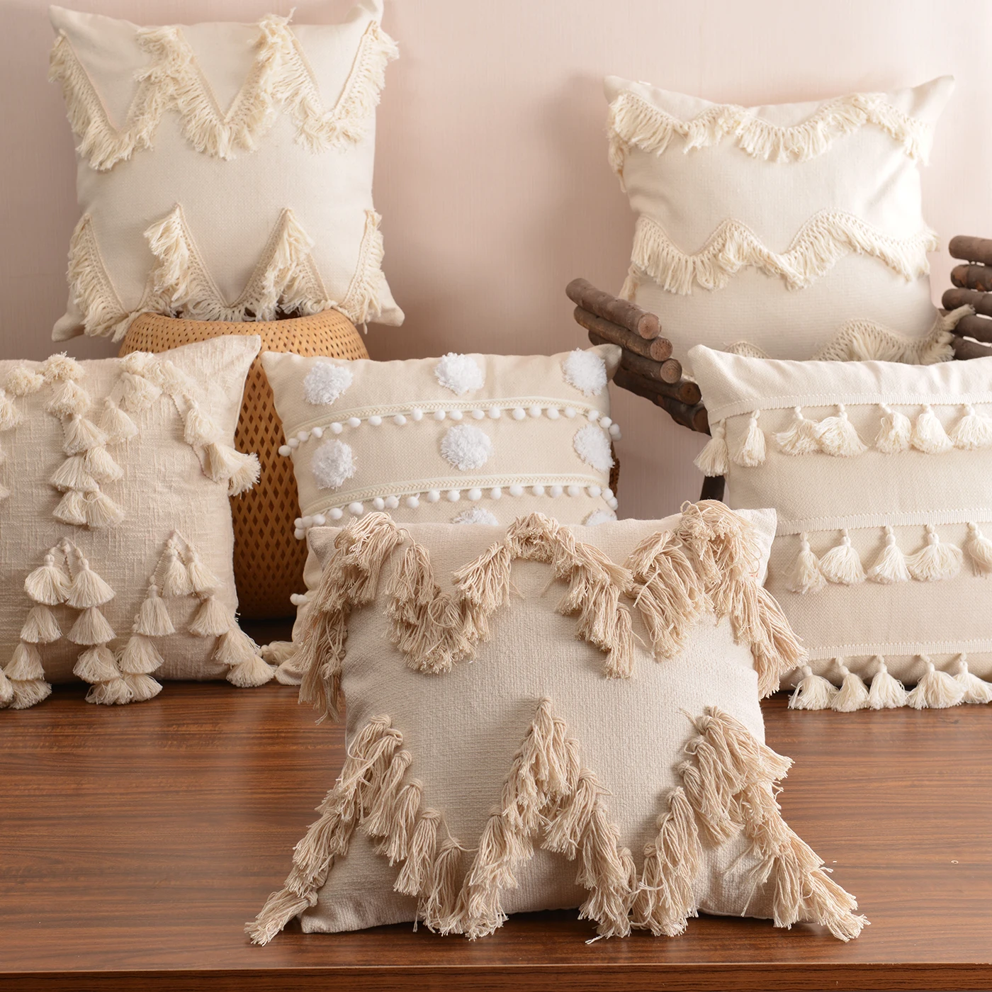 Boho Cushion Cover Plush with Tassels Cute Circle Moroccan Style Pillow Case Macrame Home Sofa Decorating Living Room
Boho Cushion Cover Plush with Tassels Cute Circle Moroccan Style Pillow Case Macrame Home Sofa Decorating Living Room