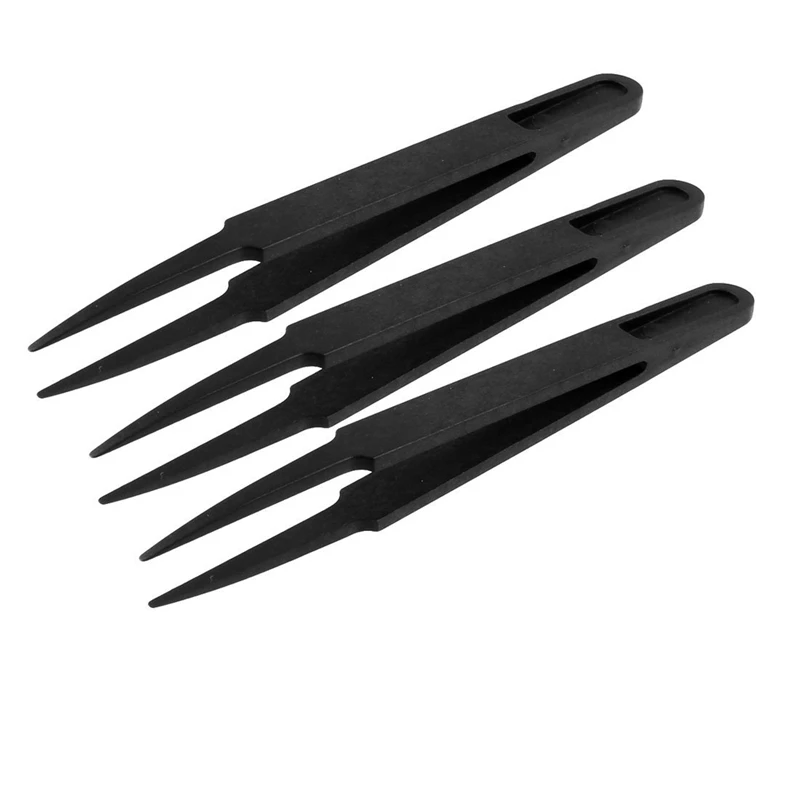 3 Pcs Black Plastic Electronic Pointy Tip Anti-static Tweezers 
3 Pcs Black Plastic Electronic Pointy Tip Anti-static Tweezers
