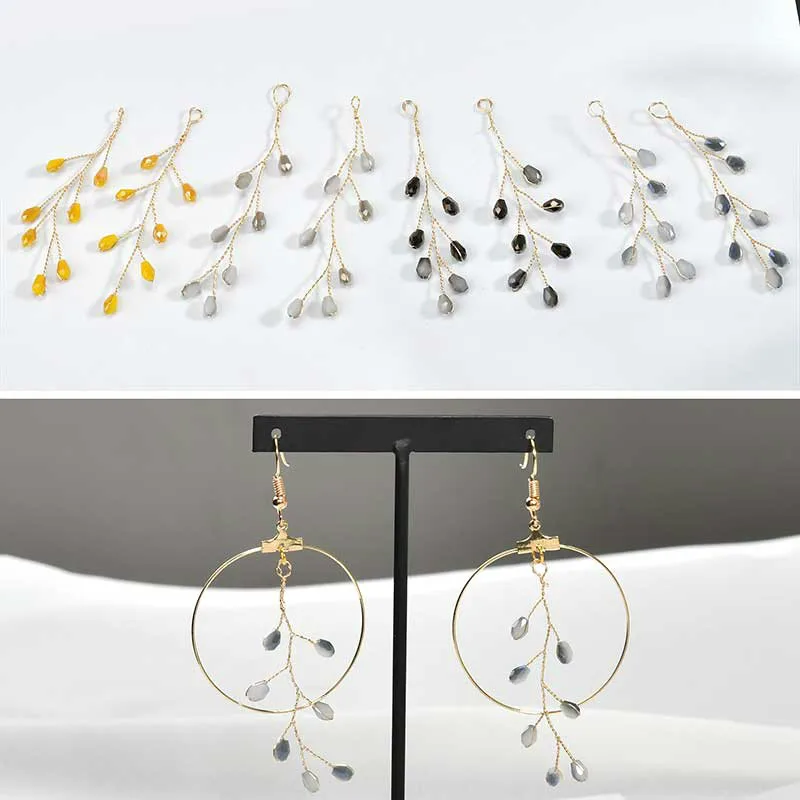 Diy hand-made copper winding arbitrary shape crystal beads branches super fairy long earrings clip pendant material accessories 
Diy hand-made copper winding arbitrary shape crystal beads branches super fairy long earrings clip pendant material accessories