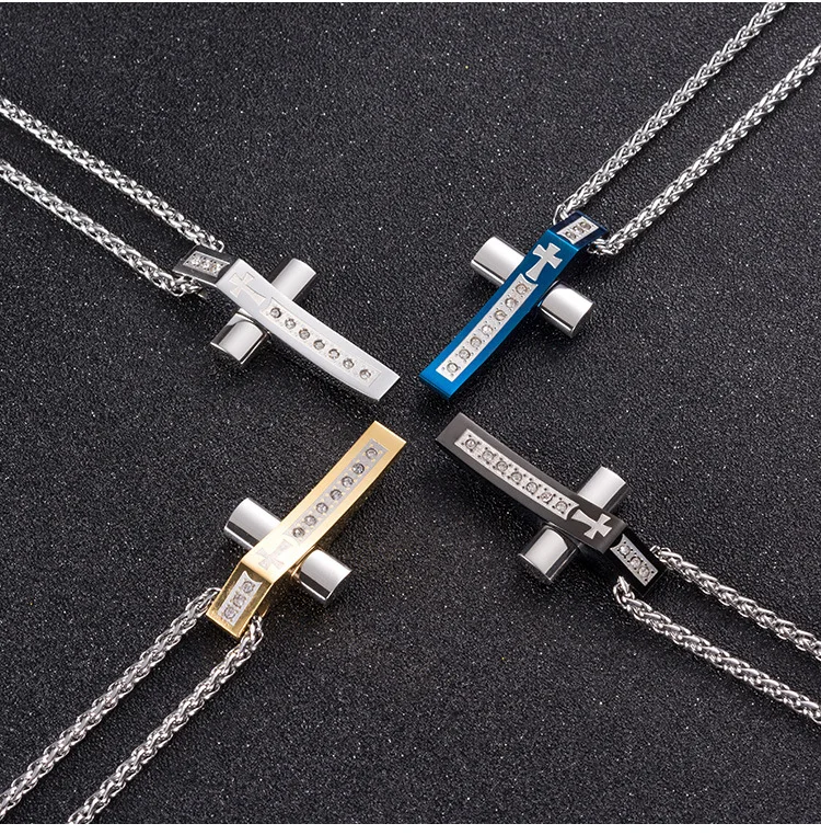 Titanium steel men's Pendant men's Cross Necklace European and American fashion men's necklace with diamond jewelry
Titanium steel men's Pendant men's Cross Necklace European and American fashion men's necklace with diamond jewelry