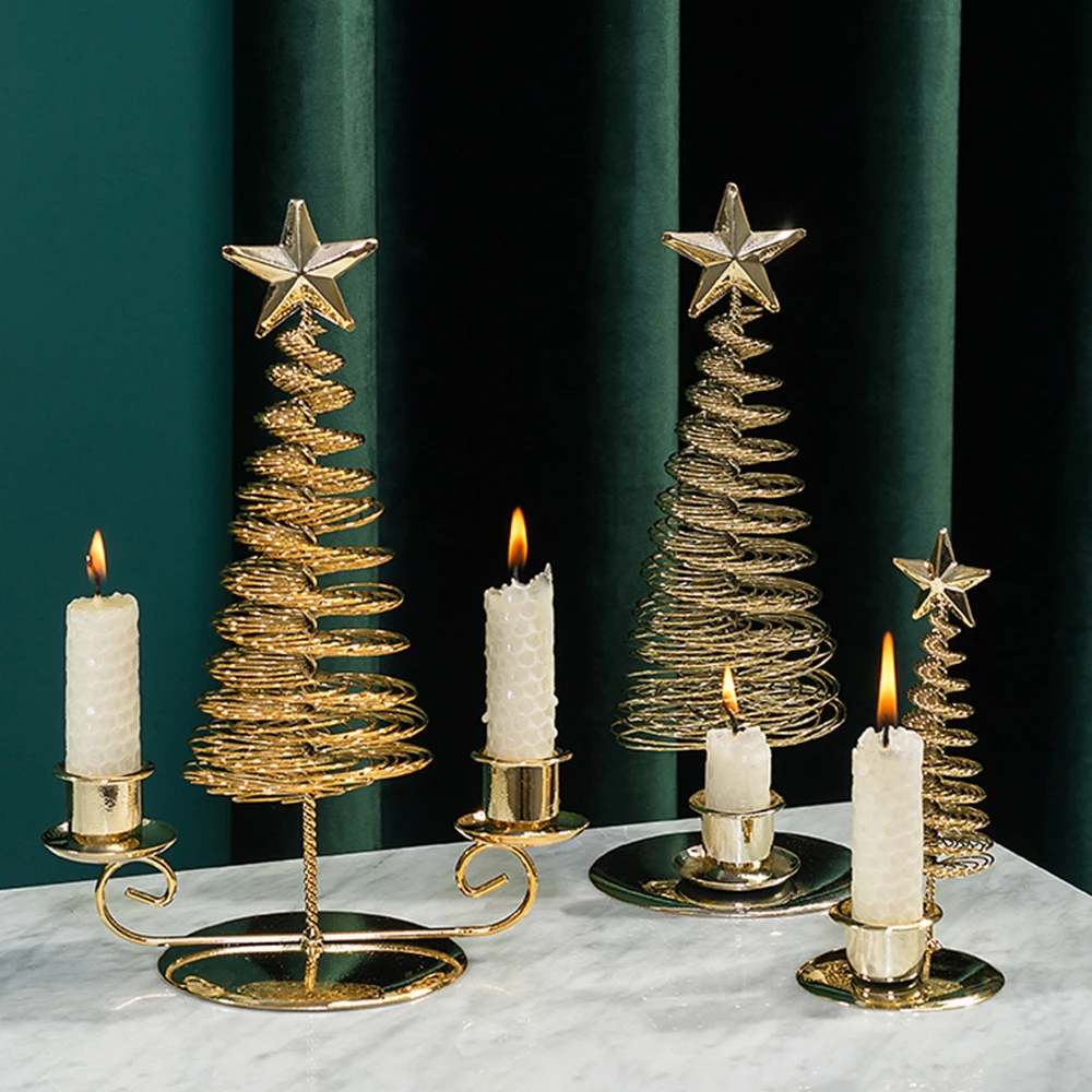 Christmas Tree Candle Holder Wire Stand Center Candlestick Ornaments Tabletop Centerpiece Wedding Dinner Table Home Decoration
Christmas Tree Candle Holder Wire Stand Center Candlestick Ornaments Tabletop Centerpiece Wedding Dinner Table Home Decoration