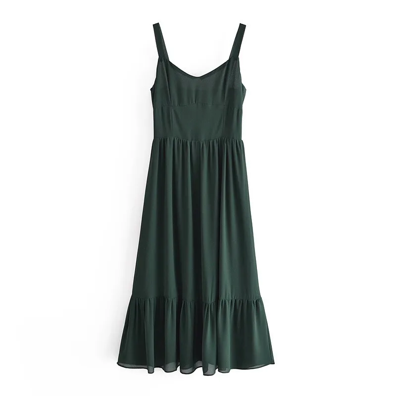 Green Vintage Summer Dress Women Vestidos 2021 Elegant Ruffles Sleeveless Midi Dress Holiday Ladies Dresses For Women Robe
Green Vintage Summer Dress Women Vestidos 2021 Elegant Ruffles Sleeveless Midi Dress Holiday Ladies Dresses For Women Robe