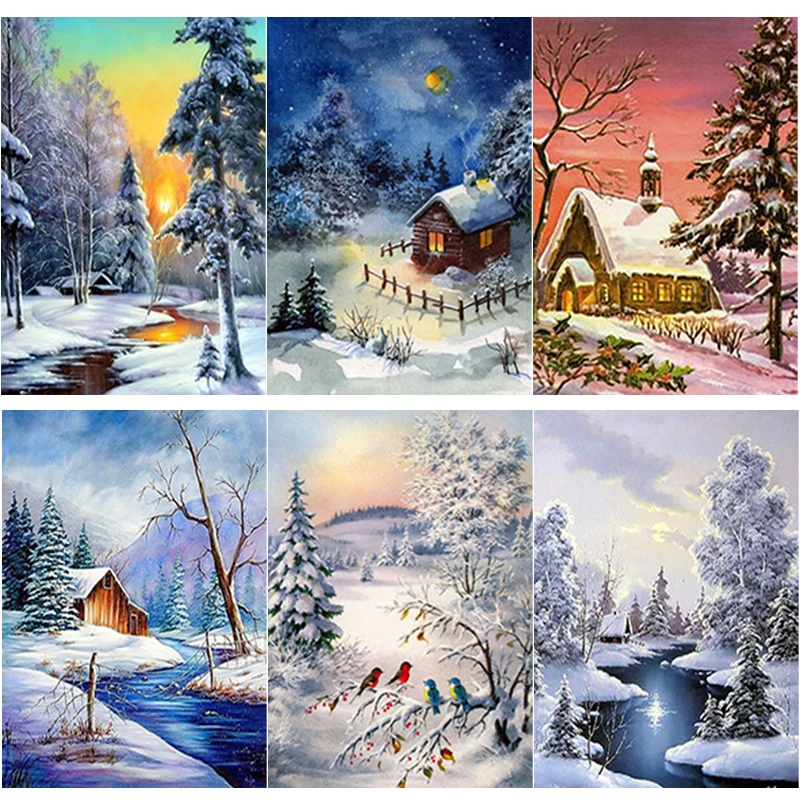 New 5D DIY Diamond Painting Scenery Cross Stitch Snow Scene Diamond Embroidery Full Square Round Drill Crafts Home Decor Gift
New 5D DIY Diamond Painting Scenery Cross Stitch Snow Scene Diamond Embroidery Full Square Round Drill Crafts Home Decor Gift