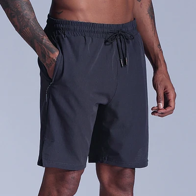 Men Running Shorts with zipper pocket Summer Quick Dry Fitness Bodybuilding Sweatpants Gym Sport Training Short Pants | Спорт и