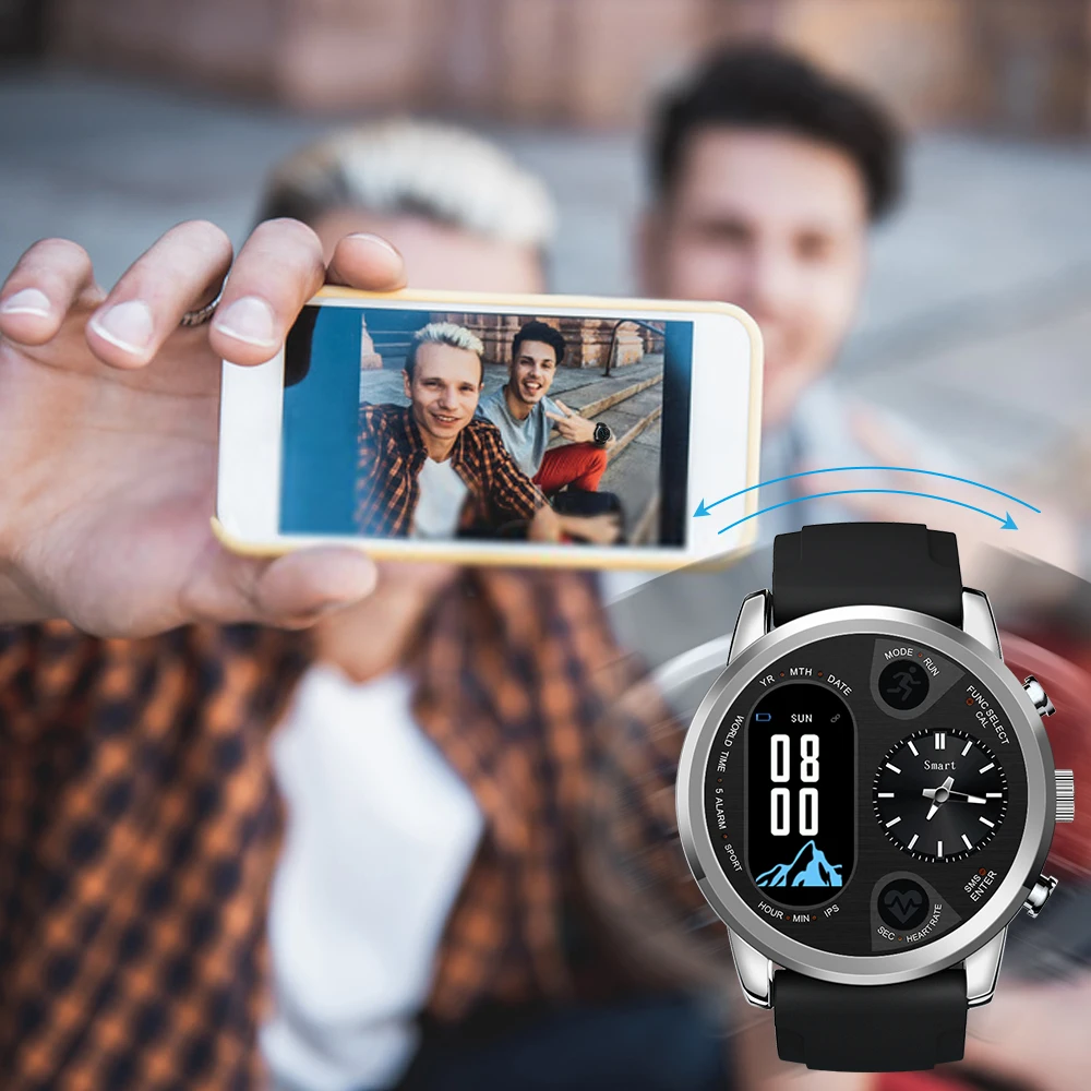 Smartwatch T3 Smart Watch Dual Display Men IP68 Waterproof Heart Rate Blood Pressure Message Push for Android iOS apple watch
Smartwatch T3 Smart Watch Dual Display Men IP68 Waterproof Heart Rate Blood Pressure Message Push for Android iOS apple watch