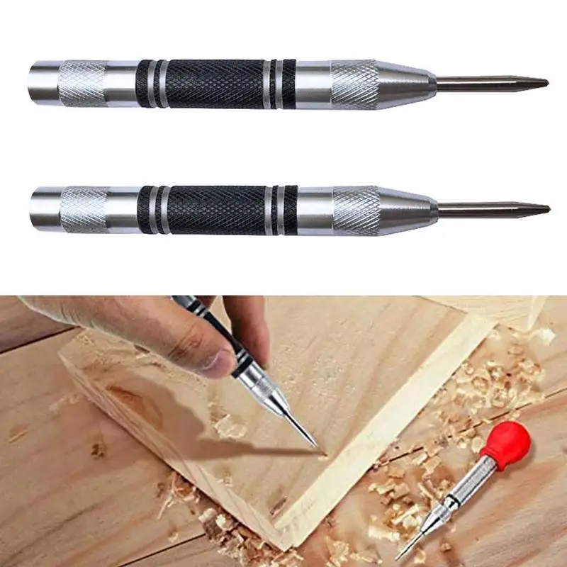 128mm Automatic Center Pin Punch Strike Spring Loaded Marking Starting Holes Adjustable Marker Wood Drill Tool Silver Color
128mm Automatic Center Pin Punch Strike Spring Loaded Marking Starting Holes Adjustable Marker Wood Drill Tool Silver Color