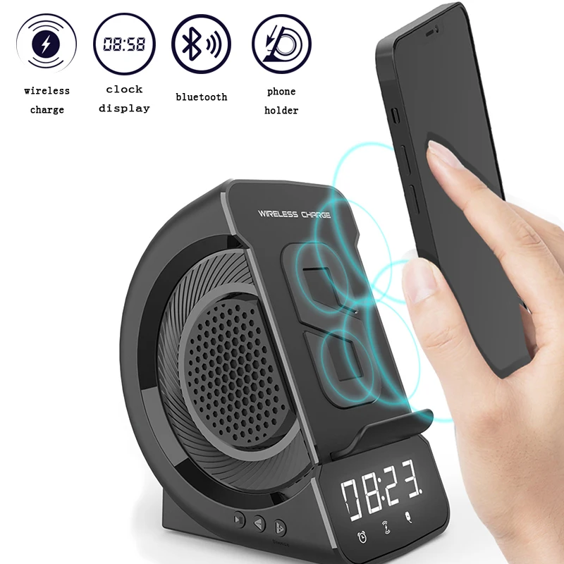 Wireless Charger Digital Clock LED Electronic Alarm Clock Fast Charging Stand Office Home Bedroom Bluetooth Audio For Iphone 12 
Wireless Charger Digital Clock LED Electronic Alarm Clock Fast Charging Stand Office Home Bedroom Bluetooth Audio For Iphone 12