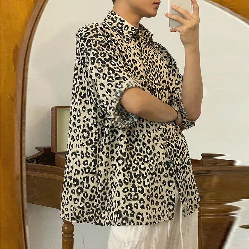 IEFB Korean Trend Tie Dyed Leopard Print Shirt Men's Lapel Loose Half Sleeve Summer Oversized Casual Shirts 2021 New 9Y7431
IEFB Korean Trend Tie Dyed Leopard Print Shirt Men's Lapel Loose Half Sleeve Summer Oversized Casual Shirts 2021 New 9Y7431