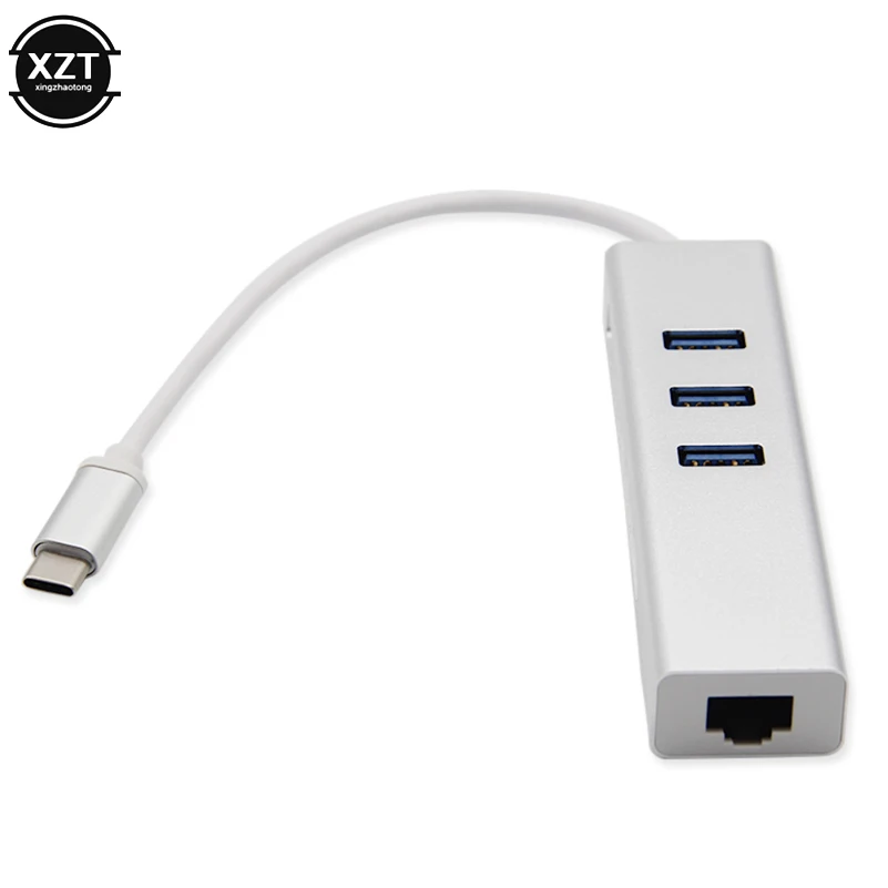 Адаптер Ethernet 3 порта USB C адаптер RJ45 Lan сетевая карта Gigabit Internet для Macbook Pro Android Type Hub |