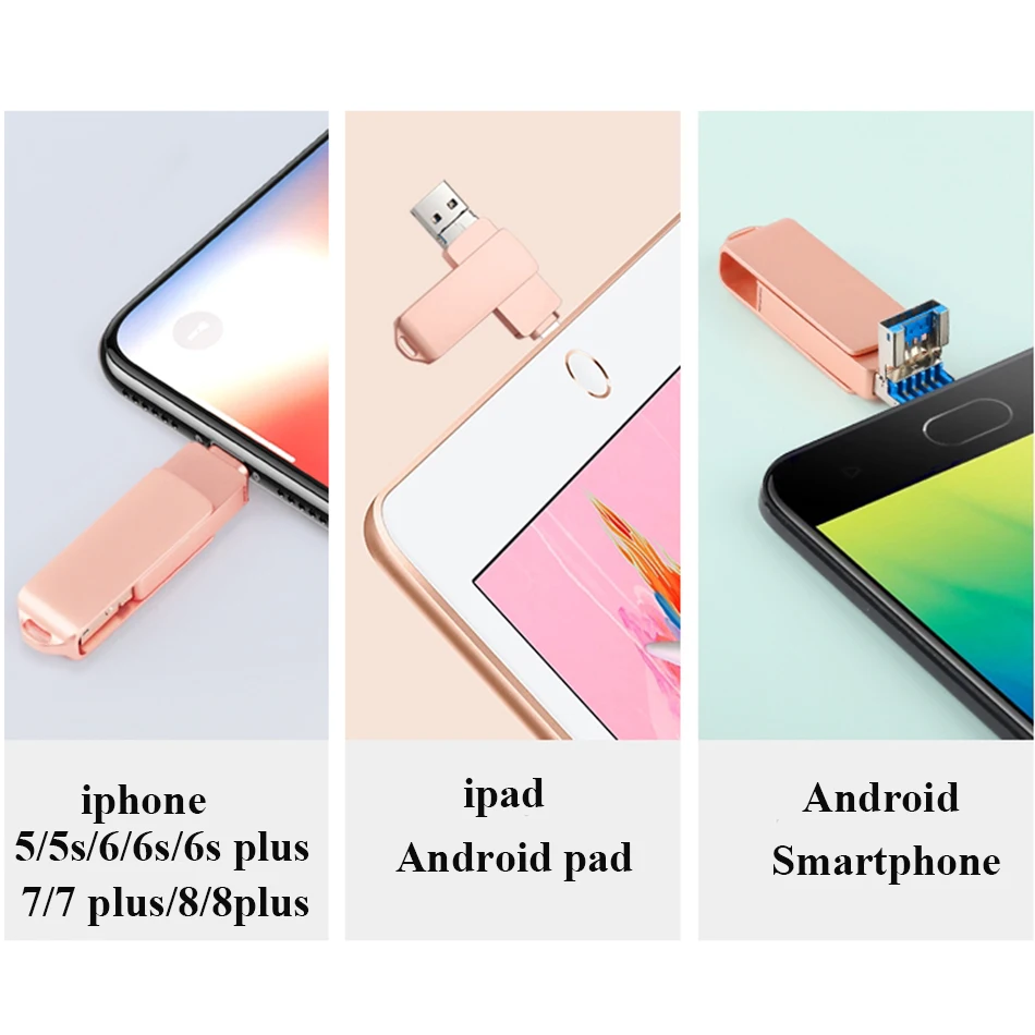 USB 3.0 флеш накопитель 256 ГБ 3 в 1 OTG накопители 128 Гб 64 32 карта памяти для