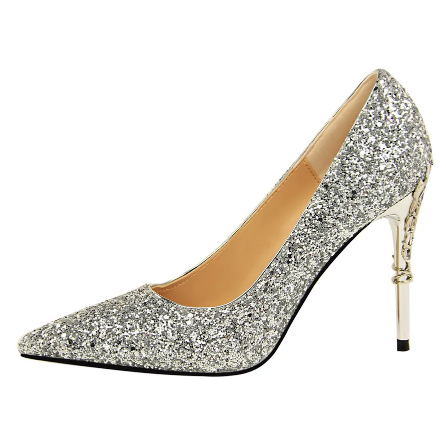 Fashion Gold High Heels Pump Mature Women Shoes Dress Pointed Toe Office Lady Shallow Sequins Pumps Women Shoes DS-A0127
Fashion Gold High Heels Pump Mature Women Shoes Dress Pointed Toe Office Lady Shallow Sequins Pumps Women Shoes DS-A0127