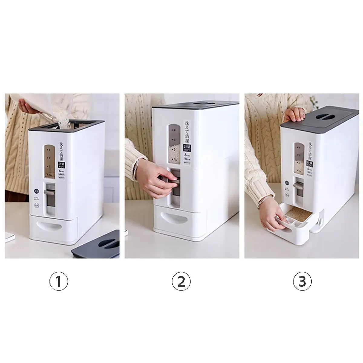 6kg Sealed Rice Storage Box Cereal Grains Beans Flour Storage Barrel Measurable Rice Moisture-Proof Bucket Home Supply
6kg Sealed Rice Storage Box Cereal Grains Beans Flour Storage Barrel Measurable Rice Moisture-Proof Bucket Home Supply