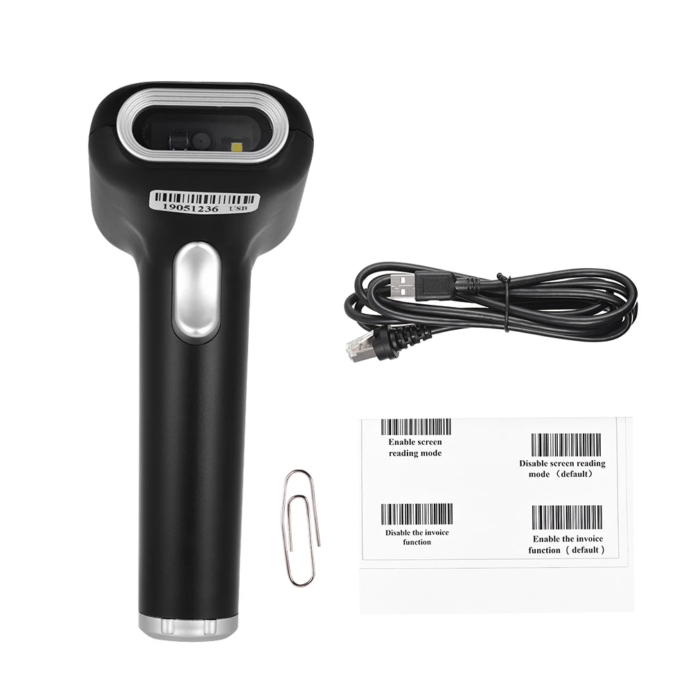 Handheld USB Wired CMOS Image Barcode Scanner 1D 2D QR PDF417 Data Matrix BarCode Scanner with USB Cable for Mobile Payment
Handheld USB Wired CMOS Image Barcode Scanner 1D 2D QR PDF417 Data Matrix BarCode Scanner with USB Cable for Mobile Payment