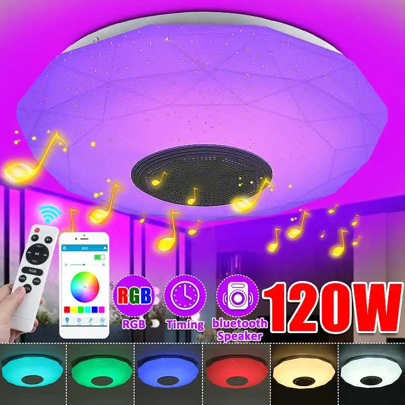 120W 30cm Modern RGB LED Ceiling Light Home Lighting APP bluetooth Music Light Bedroom Smart Ceiling Lamp+Remote Control
120W 30cm Modern RGB LED Ceiling Light Home Lighting APP bluetooth Music Light Bedroom Smart Ceiling Lamp+Remote Control