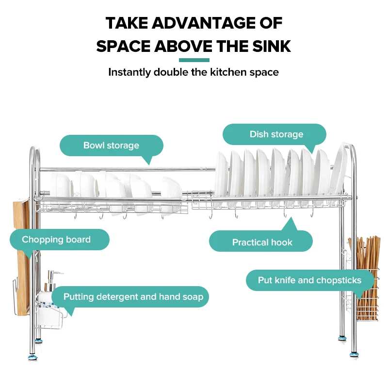 Dish Rack Stainless steel Kitchen Organizer Storage Drainer Drying Plate Shelf Sink Knife and Fork Container Tableware Drainer
Dish Rack Stainless steel Kitchen Organizer Storage Drainer Drying Plate Shelf Sink Knife and Fork Container Tableware Drainer