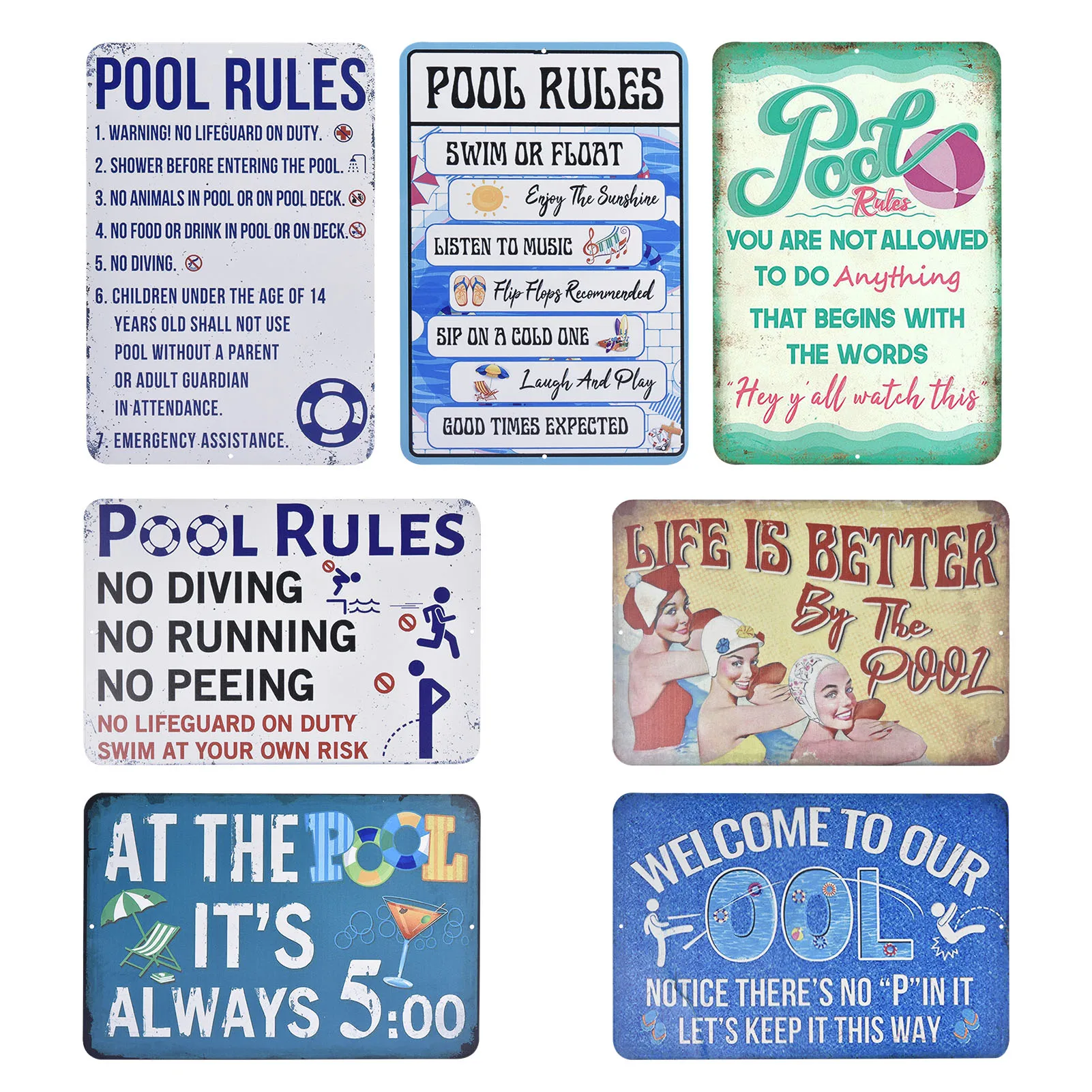 Swimming Pool Sign Plaque Metal Vintage Summer Metal Wall Sign Beach Decor For Beach Bar Beach House Seaside Warning Friendly
Swimming Pool Sign Plaque Metal Vintage Summer Metal Wall Sign Beach Decor For Beach Bar Beach House Seaside Warning Friendly
