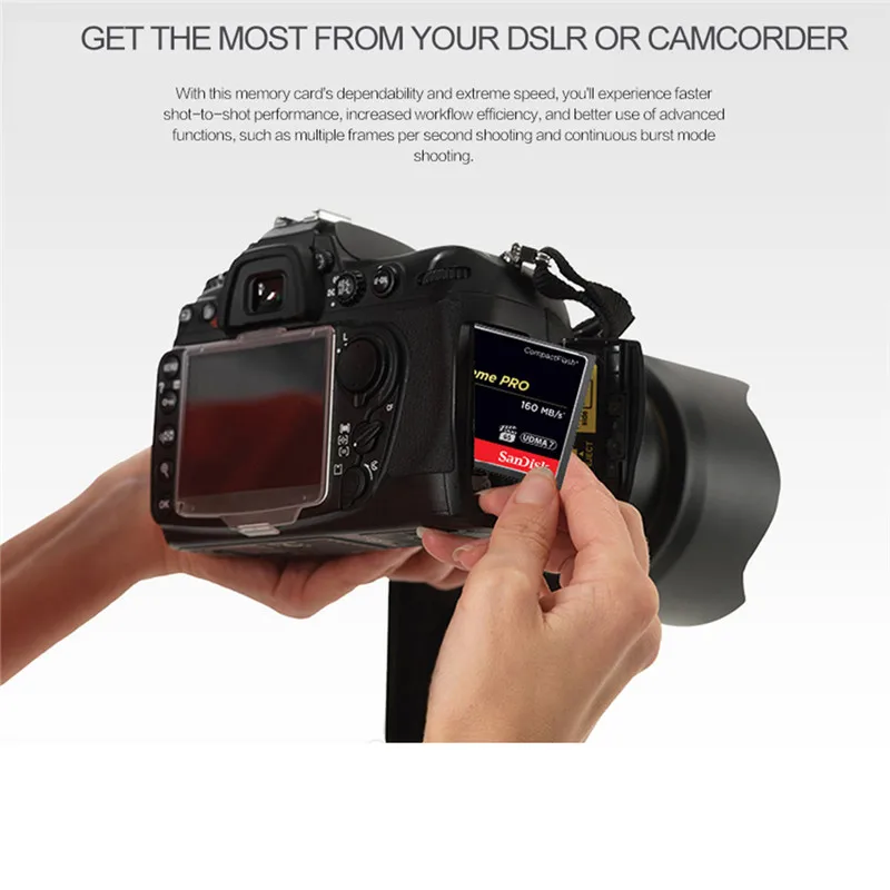 SanDisk Extreme Pro Compact Flash CF Card 128GB 32GB 64GB 256GB 160MBS Memory Card 32 64 128 GB Flash Card Memory Carte Memoire
SanDisk Extreme Pro Compact Flash CF Card 128GB 32GB 64GB 256GB 160MBS Memory Card 32 64 128 GB Flash Card Memory Carte Memoire