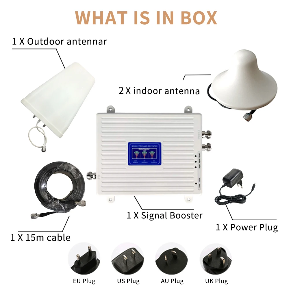 GSM LTE Repeater 2G 3G 4G Cellular Signal Amplifier 4G Cellular Amplifier GSM 900 1800 2100 Mobile Signal Booster Repeater
GSM LTE Repeater 2G 3G 4G Cellular Signal Amplifier 4G Cellular Amplifier GSM 900 1800 2100 Mobile Signal Booster Repeater