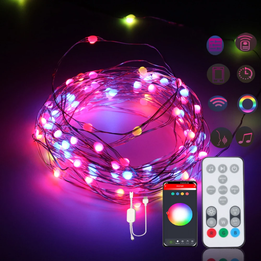 100led Christmas Wreath Decoration WIFI Smart String Lights Mobile App Control RGB Music Usb Charging Decor New Year Bedroom
100led Christmas Wreath Decoration WIFI Smart String Lights Mobile App Control RGB Music Usb Charging Decor New Year Bedroom