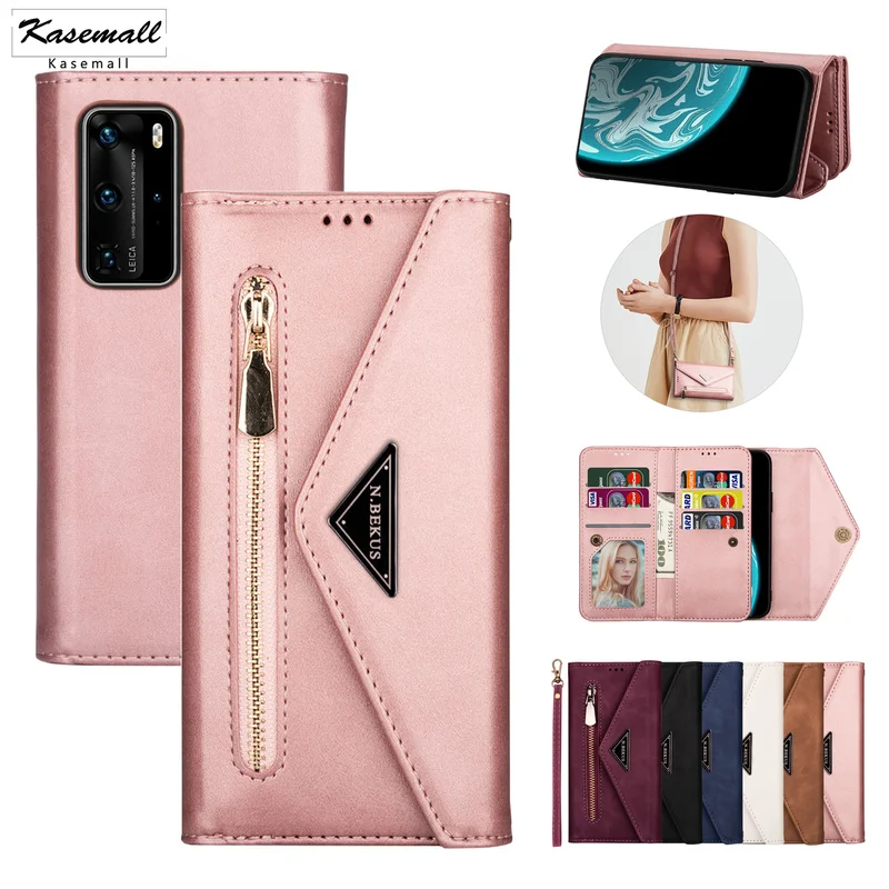 Чехол на молнии для Huawei Mate 30 20 Pro P20 P30 P40 Lite P Smart Plus Y6 Y7 2019|Чехлы-портмоне| |