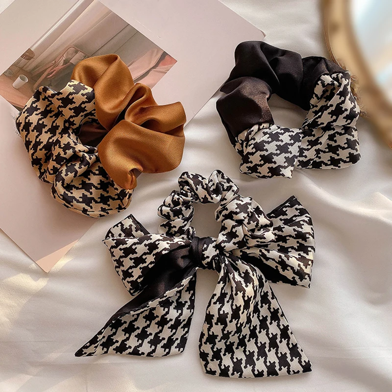 Fashion Retro Letters Hair Streamer Houndstooth French Ponytail Holder Multi-use Tassel Hair Bows Hair Bands Women Accessories
Fashion Retro Letters Hair Streamer Houndstooth French Ponytail Holder Multi-use Tassel Hair Bows Hair Bands Women Accessories