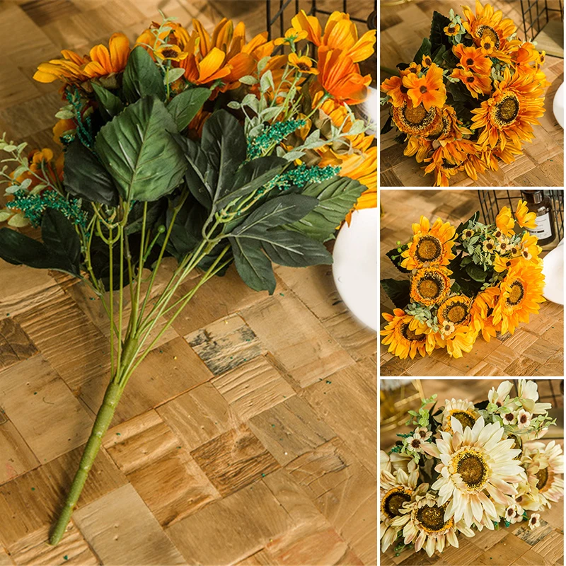 Retro Artificial Sunflower Bouquet for Home Desktop Decor Silk Flower Daisy DIY Decorative Flowers for Garden Wedding Hogard
Retro Artificial Sunflower Bouquet for Home Desktop Decor Silk Flower Daisy DIY Decorative Flowers for Garden Wedding Hogard