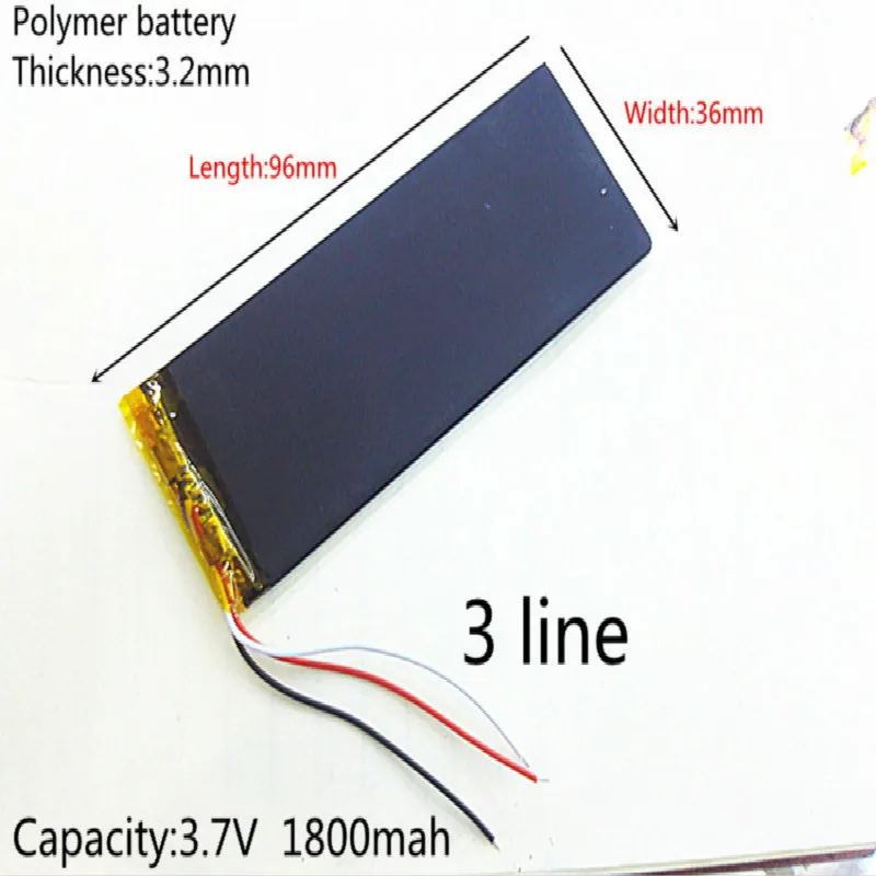 Бесплатная доставка 3 8 V XWD 323696P 1700MAH литий ионный полимерный аккумулятор кабеля