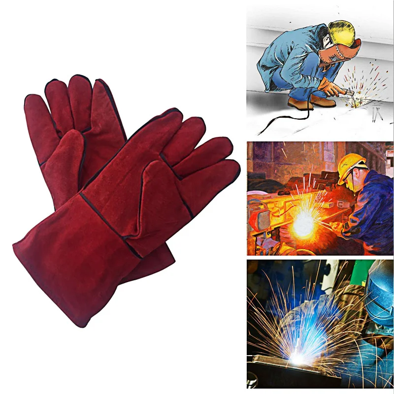Leather Welding Gloves Red Long High Temperature Heat Resistant Safety Protective Fireplace Accessories Barbecue Welders Gloves
Leather Welding Gloves Red Long High Temperature Heat Resistant Safety Protective Fireplace Accessories Barbecue Welders Gloves