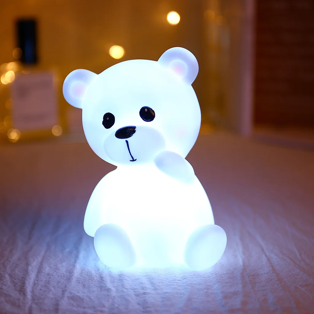 Decorative Lamp Silicone White Bear Shape Decoration Children Room Layout Moon Night Light Christmas
Decorative Lamp Silicone White Bear Shape Decoration Children Room Layout Moon Night Light Christmas