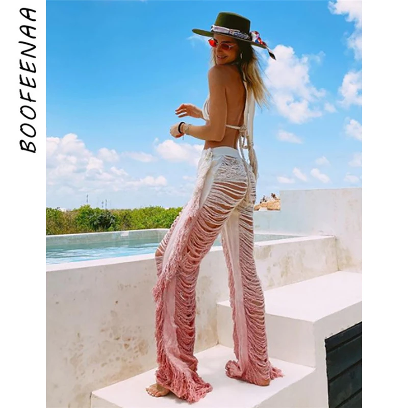 BOOFEENAA Tie Dye Tassel Hollow Out Knitted Wide Leg Pants Rave Festival Sexy Vacation Outfits for Women Beach Trousers C87-HZ51
BOOFEENAA Tie Dye Tassel Hollow Out Knitted Wide Leg Pants Rave Festival Sexy Vacation Outfits for Women Beach Trousers C87-HZ51