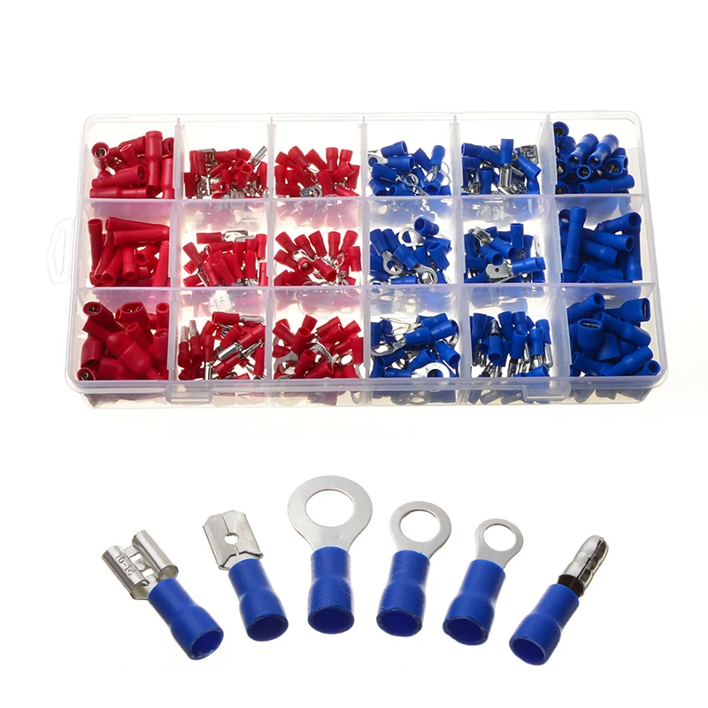 360pcs Insulated Fork U-type Set Terminals Electrical Wire Connectors Spade Ring Crimp Terminal Assortment Kit
360pcs Insulated Fork U-type Set Terminals Electrical Wire Connectors Spade Ring Crimp Terminal Assortment Kit